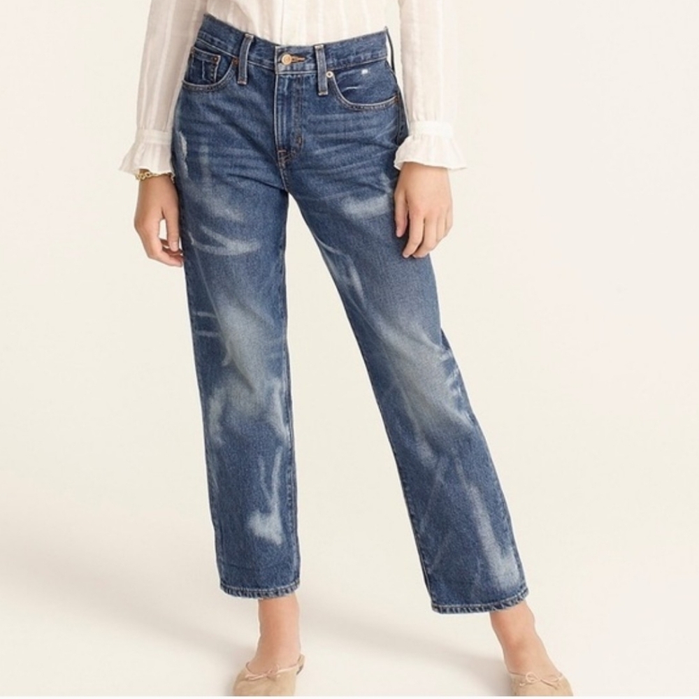 J.CREW Slouchy Boyfriend‎ Barn Wash Rigid 100% Cotton Cropped Ankle Jeans  31